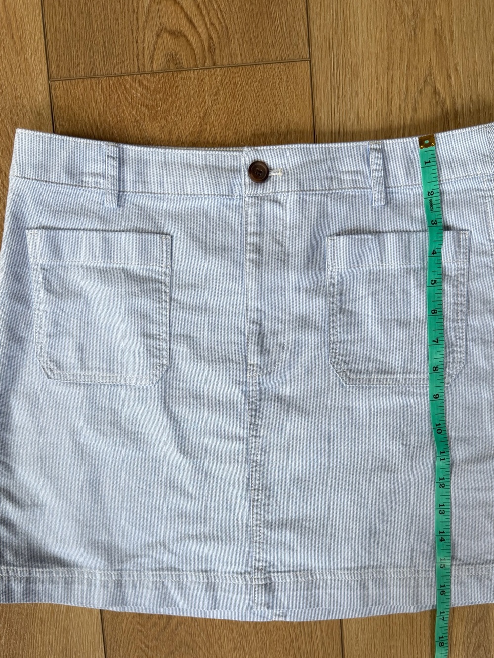J.Crew Factory Blue And White Stripe Lizzie Patch Pocket Mini Skirt Women’s 10 - Picture 5 of 7